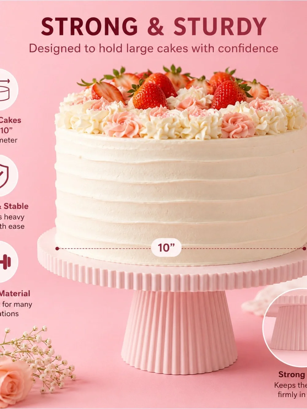 Cake Stand Elegant Pink Celebration